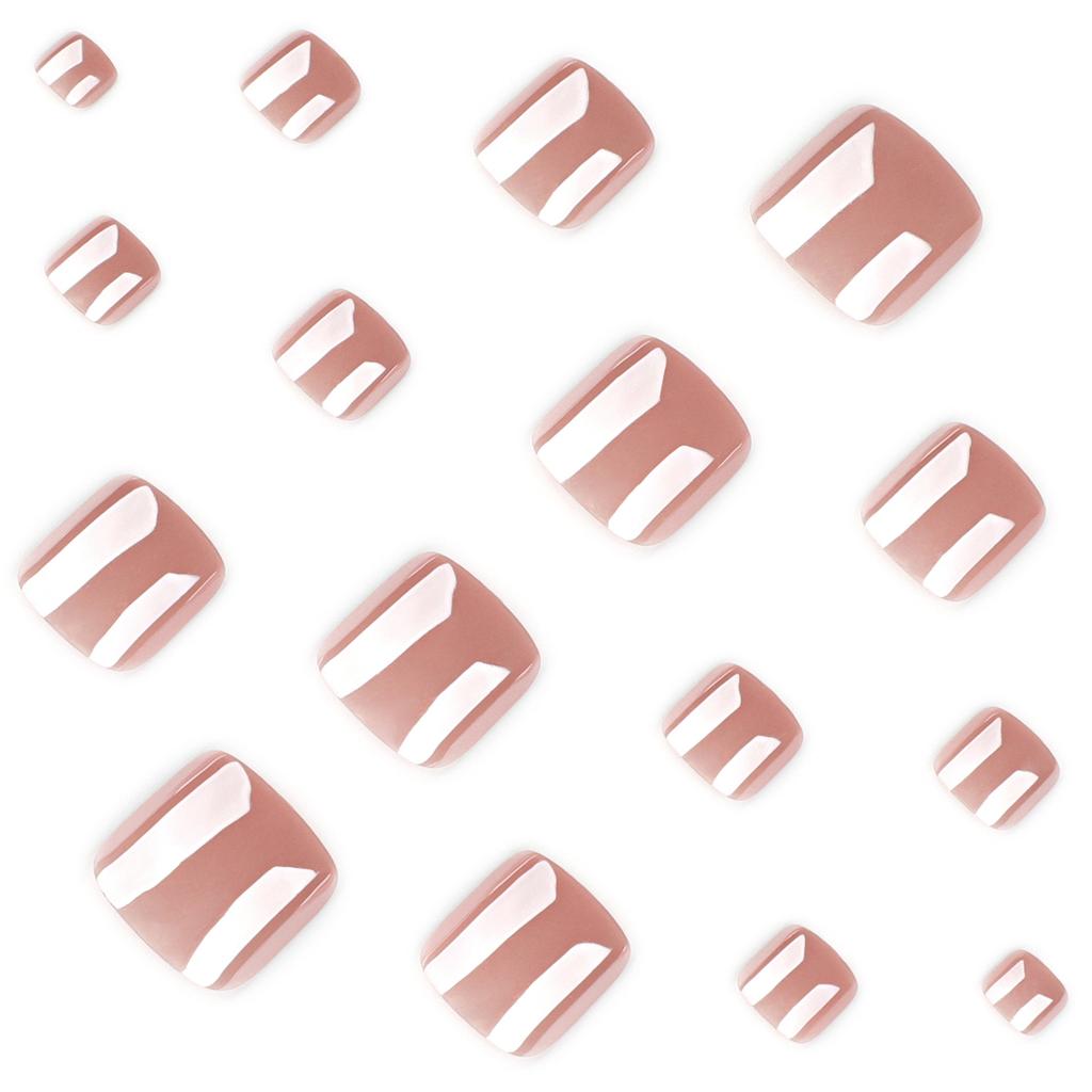 Coating flash hot-selling nude solid color foot nail wearable foot nail piece popular foot nail piece in Europe and America