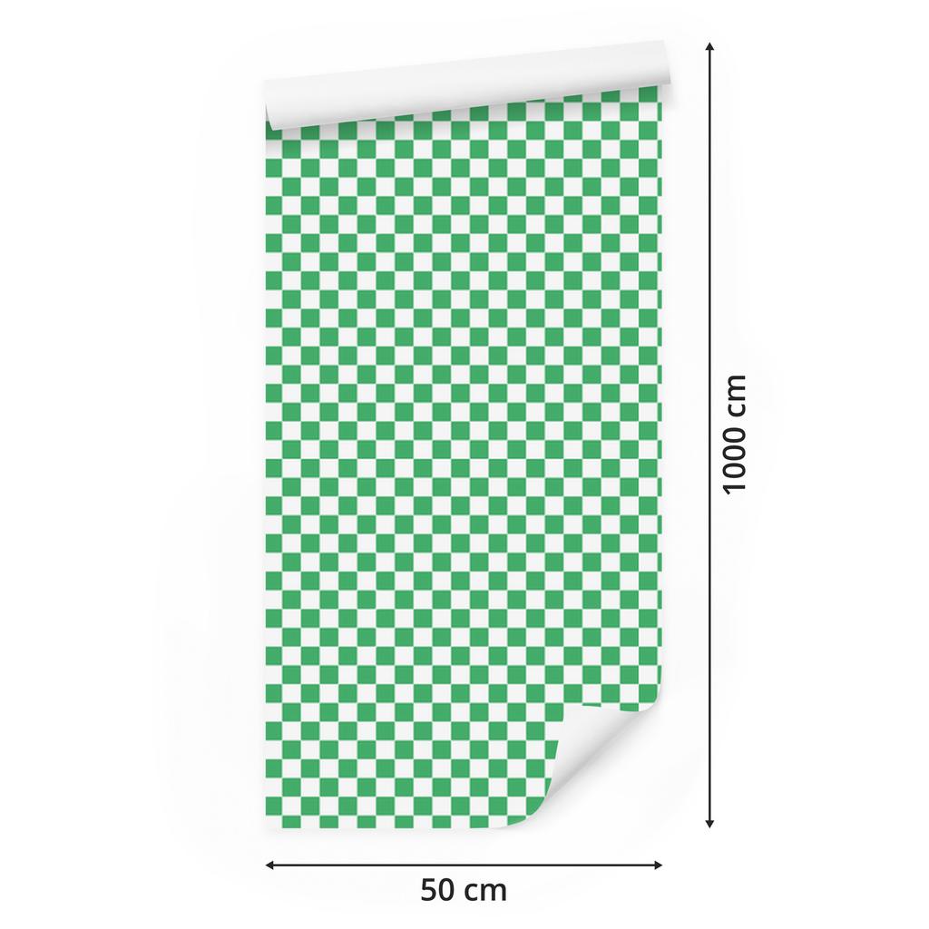Mint Checkerboard Wallpaper for Living Room and Bedroom 50x1000
