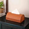 Arc Weave Leather Napkin Holder – Tan Decorative Napkin Stand for Dining Table 26 X 13 X 11 Cm