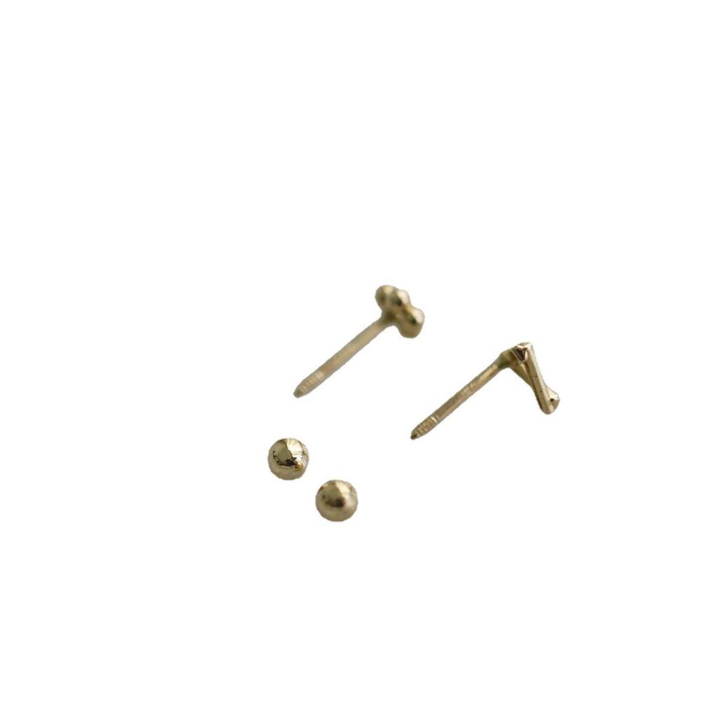 Exquisite S925 Sterling Silver Triangle Openwork Flower Screw Earrings