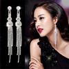 S925 Silver Needle Korean Fashion Diamond Tassel Earrings for Women