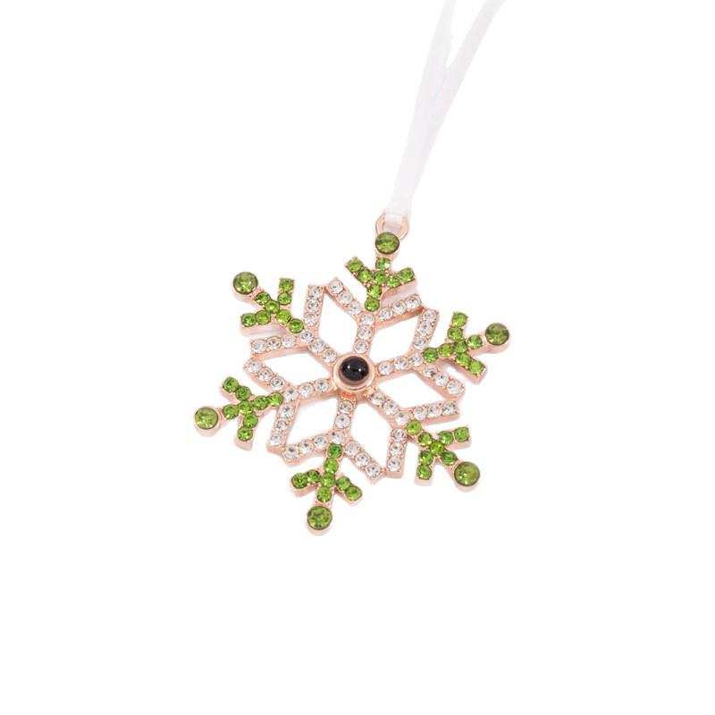 Colorful Pearl Snowflake Projection Christmas Ornament Pendant Gift