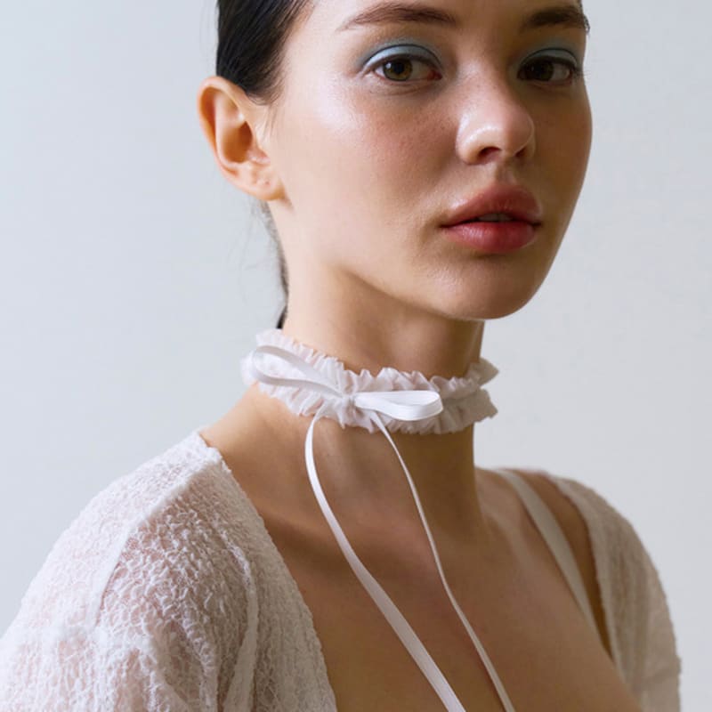 

VINAJ Baby Lace Ribbon Choker (White) ONE