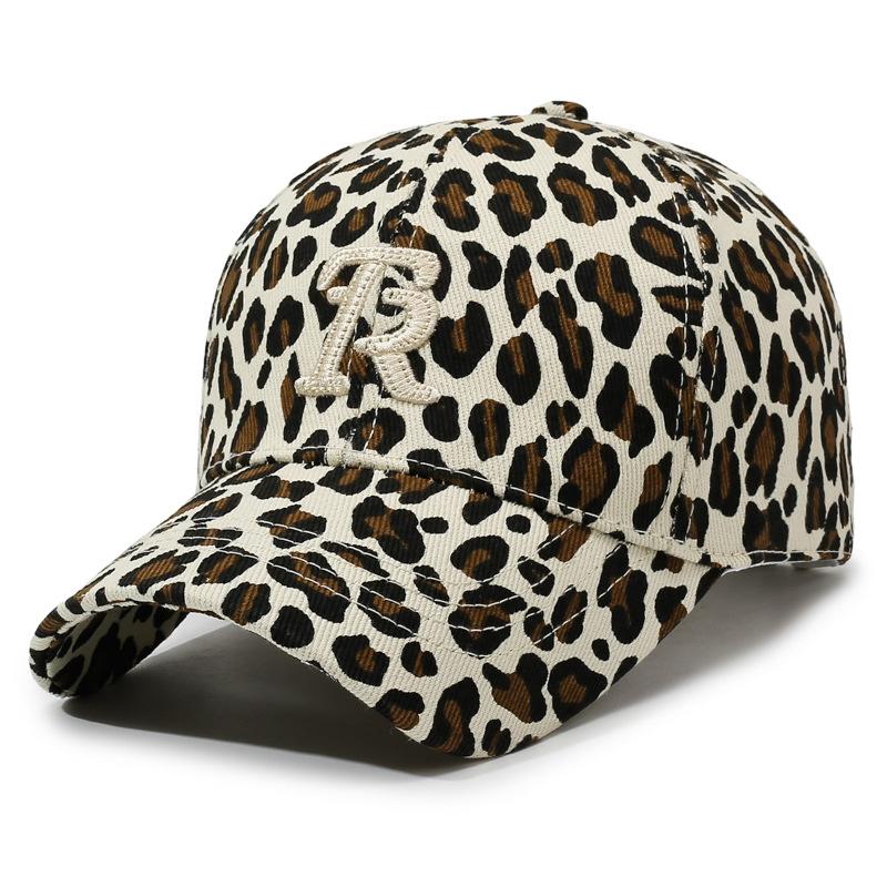 Leopard Print Baseball Cap Unisex Sun Hat Outdoor Sunscreen Cap Letter Embroidered Cap
