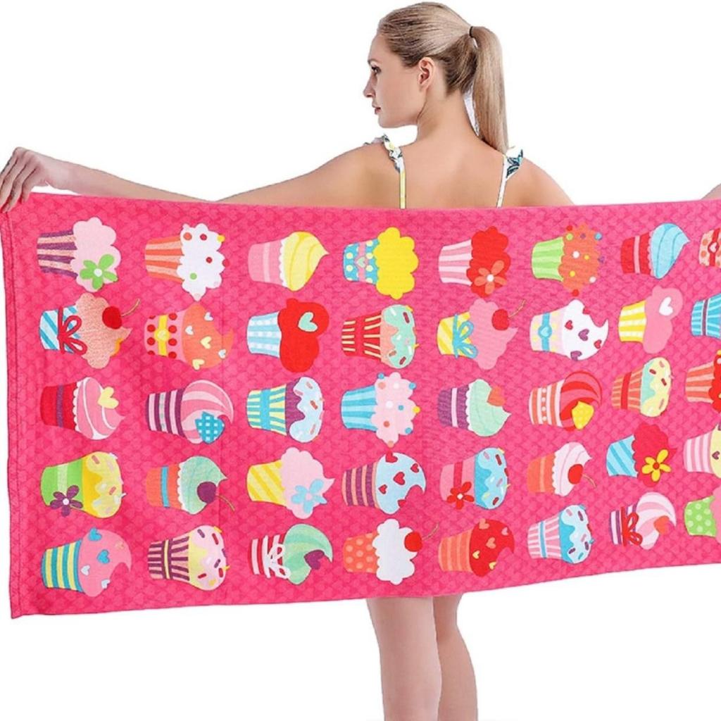 Cartoon Fruit Beach Swimming Towel Cute Dog Puppy Fast-absorbent Microfiber Quick-dry Gym Bath Towels Bathroom Toalla De Playa