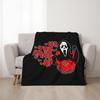 Grim Reaper Digital Printed Flannel Printed Blanket Home Decor Lightweight Halloween Horror Prank Blanket