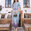 ZANZEA Women Half Sleeve Blouse and Midi Skirts Retro Print Casual Two Piece Suit Sets