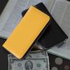 GROOVE GEAR Genuine Leather Long Wallet with Rainbow Yellow Men's Zipper, (ggs-1037)