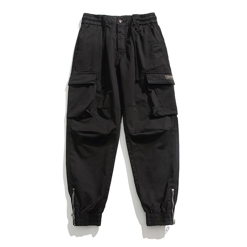 Men's Autumn and Winter Retro Overalls, Green Fashion Outdoor Casual Trousers, Men's Pure Cotton Textured Corset Sweatpants