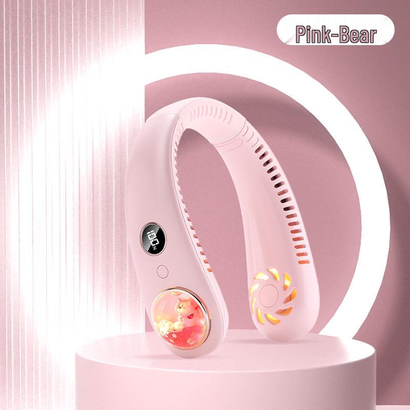 USB Rechargeable Leafless Kids Neck Fan – Safe, Portable Gift for Students