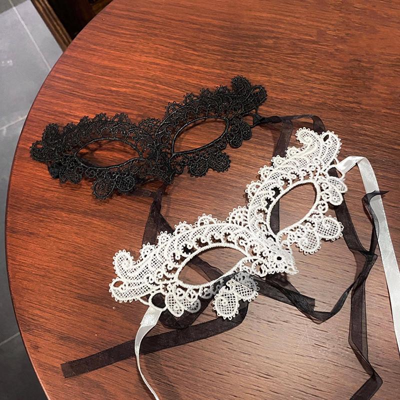 Black Sexy Lingerie Lace Mask Half-Face Cosplay Party Fun Cute Face Eye Mask