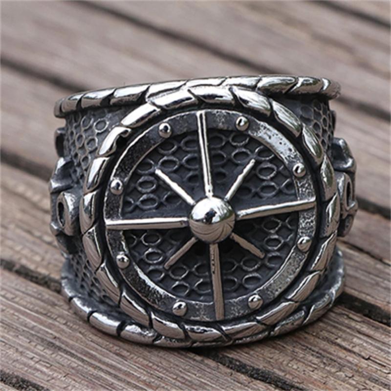 

Cool Viking Pirates Guide Ring Nordic Locomotive Anchor Ring Men s Retro Sailor Amulet Zircon Wholesale 7 чёрный