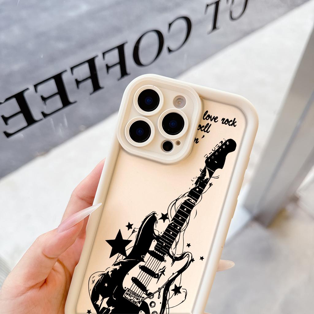 Cool Guitar Pattern Soft TPU Phone Case for iPhone 17 Air 16 15 14 Pro Max Plus 13 12 Mini 8 7 X Xs Back Cover