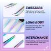 Professional False Eyelashes Tweezers Perfect Alignment/ Grip High Precision Stainless Steel Tweezers for Ingrown Hair Eyebrows