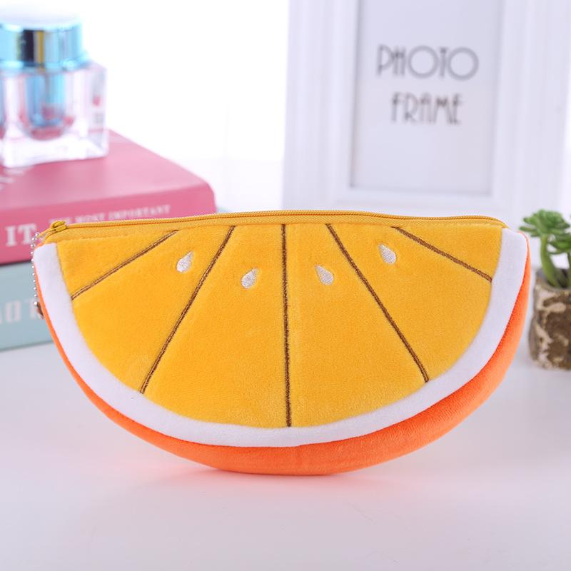 Cute Big Watermelon  Bag Fashion Watermelon Pen Bag Cute Plush Stationery Bag