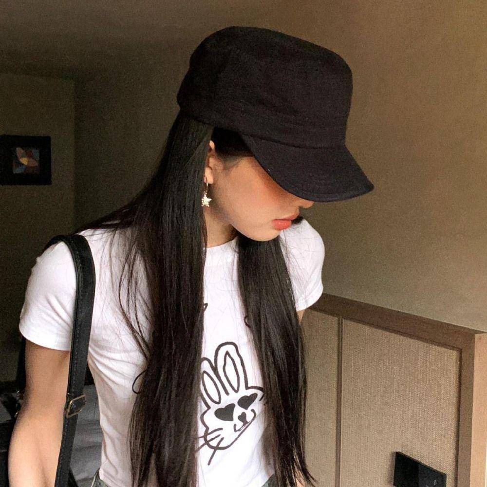 Harajuku Y2k Peaked Cap Gothic Sunscreen Cap Casual Y2K Flat Top Cap  Men Women