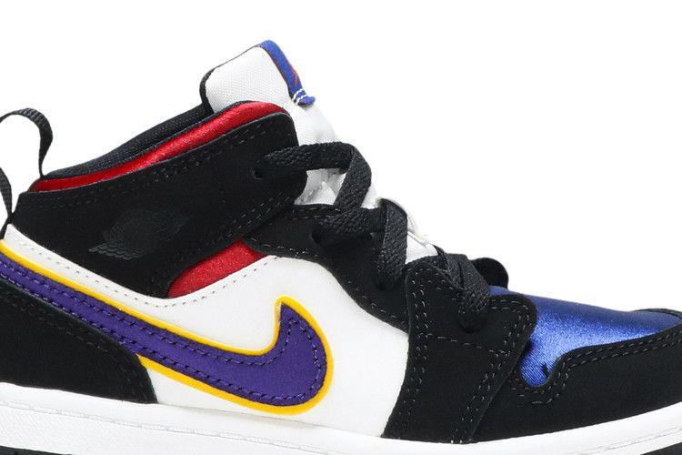 Kids' Sneakers Nike Jordan 1 Mid SE Black Field Purple (TD) Black/Field Purple/White