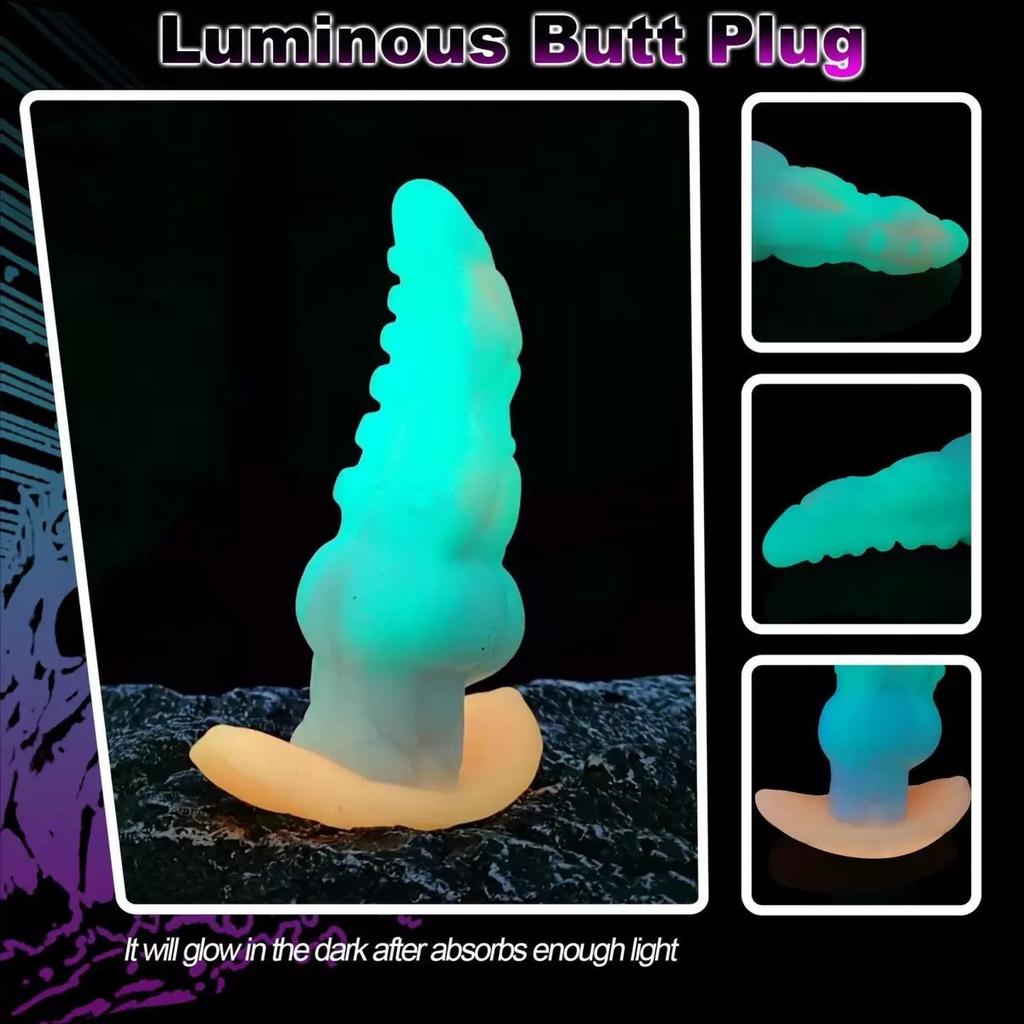 Glow in The Dark Tentacle Silicone Toy,Wearable Liquid Silicone Design,Granular Texture,Strong Suction Cup,Fantasy Collection,Soft Premium Material