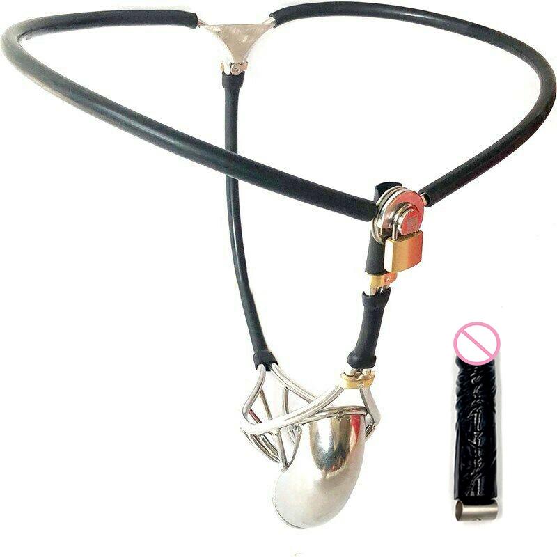 Männlicher Keuschheitsgürtel und Stopper, Hohlkäfig, Bondage, unsichtbares Unterhosengerät, abschließbares Penis-Rückhaltegerät, Sex für Männer, Schwule