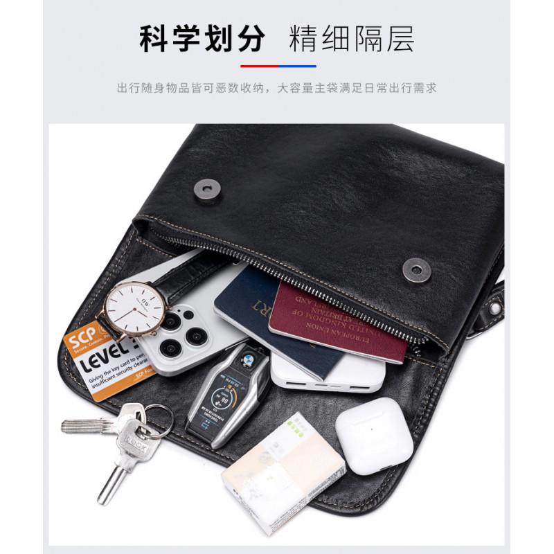 Genuine Leather Briefcase Business Commuting Top Layer Cowhide File Bag Casual Single Shoulder Handbag Large Capacity