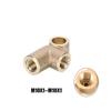 Copper 3 Way T Piece Brake Pipe Connector AN3 M10X1.25 M12X1 M12X1.25 Union Fittings Straight Brass Connector Car Accessories