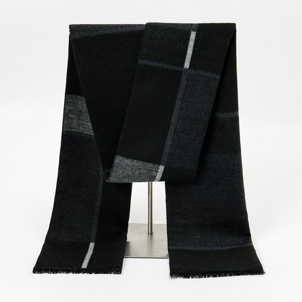 

Luxury Cashmere Winter Man Scarf Thickened Soft Plaid Shawl Windproof Wrap Daily Wear