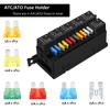12V Sicherungsrelaisbox-Kit 52 Crimpanschlüsse 11 ATC/ATO-Sicherungen und 6 Relais Wasserdichtes Auto-Sicherungsrelaisbox-Block für Auto LKW Wohnmobil Boot