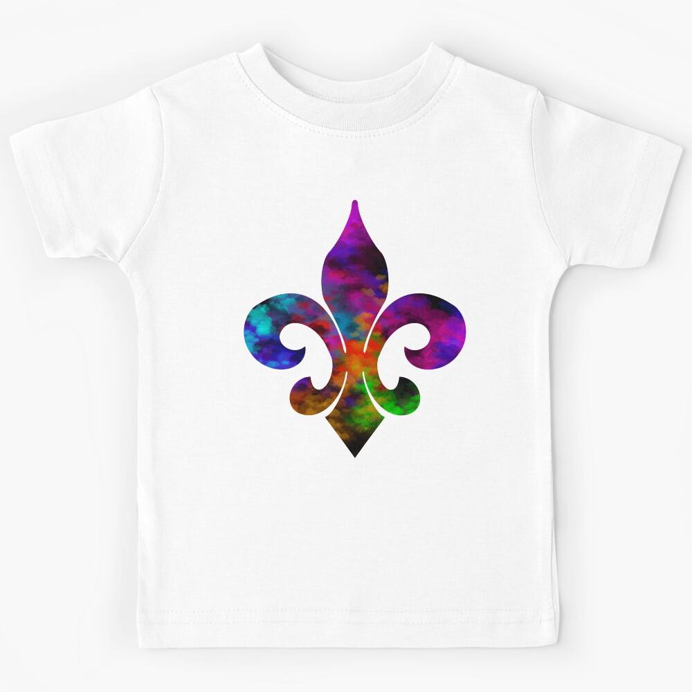 Rainbow Fleur de lis /Pattern Design Kids T-Shirt 100