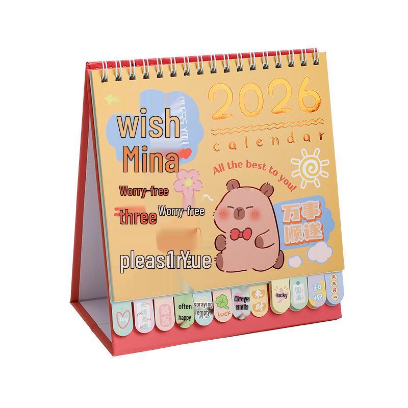2026 Cartoon Desk Calendar: Cute Creative Desk Ornament with Index for Self-Discipline Check-in - Enterprise Special Edition