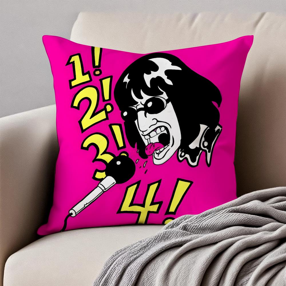 Band Punk RRamones Cushion Cover Pillowcase Antidustmite Invisible Zipper Short Plush Sofa Cushion