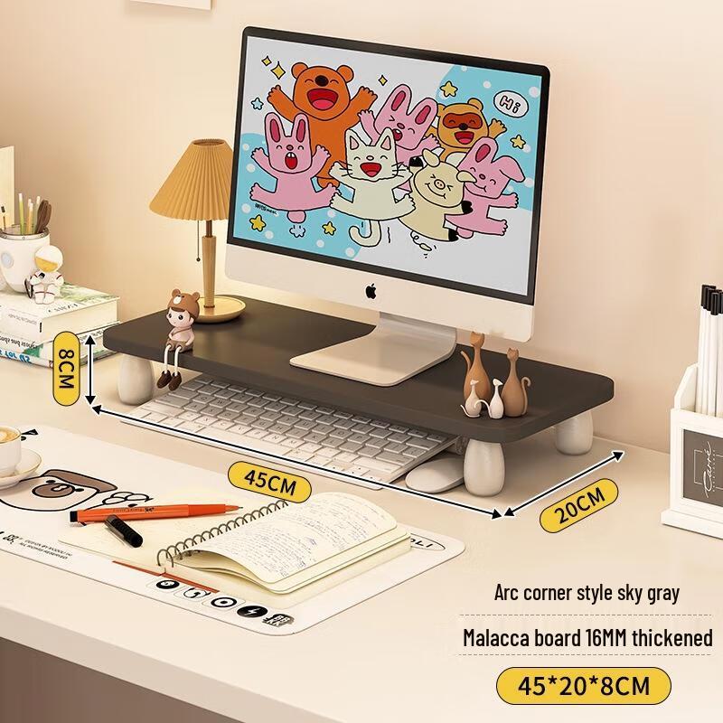 JINGRUIXIANG Monitor Riser Desk Stand with Storage