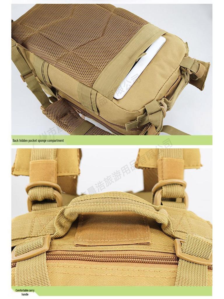 Tactical 3P Assault Backpack - Large Capacity Camo for Travel, Mountaineering, Hiking, Adventure & Camping with Load Reduction.