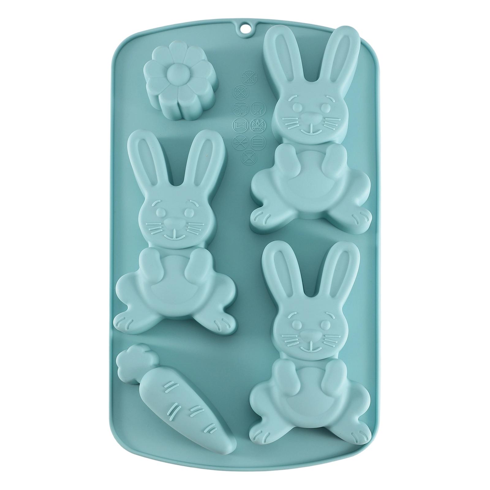 

Silicone Bunny Chocolate Candy Mold | 3D Bunny-Shaped Non-Stick Mold, Suitable For Cupcakes, And Soap синий