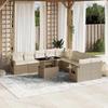 VidaXL Garden Lounge Set 11 Pcs with Beige Cushions Wicker 3268168