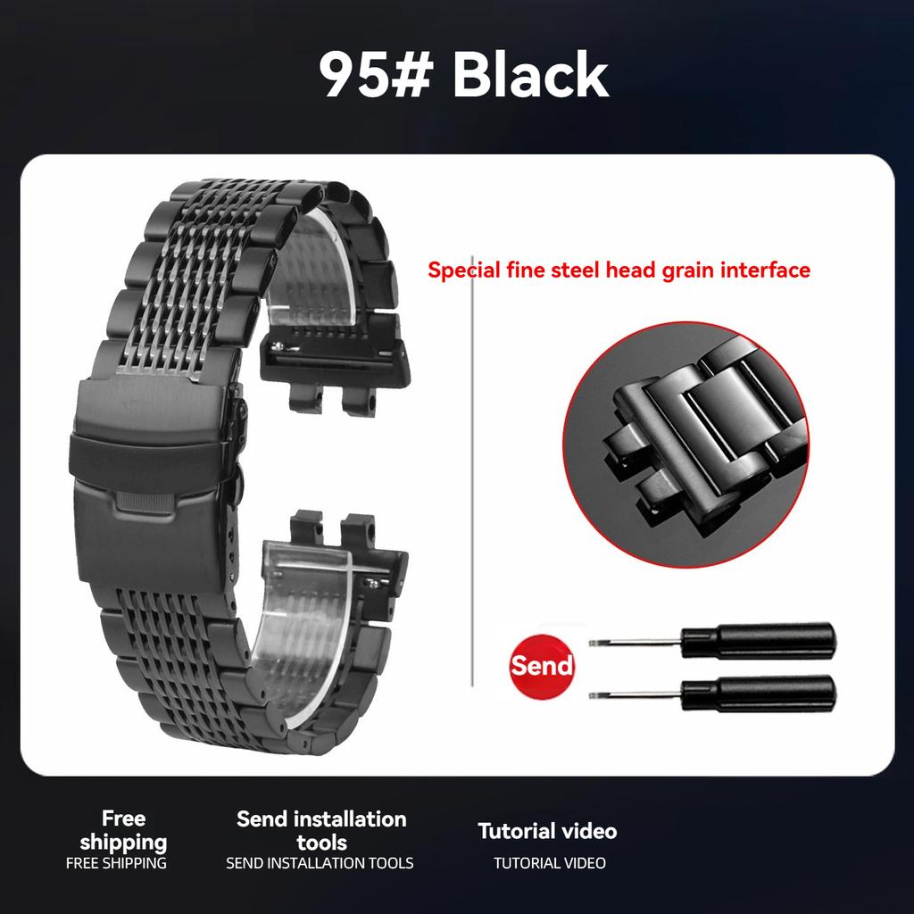 B5000 Small Silver Nugget metal watchband case For Casio 3459 G-SHOCK GMW-B5000 modified Stainless steel Watch Strap accessories