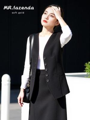 Gilet in Lana Melton e Agnello da Donna con Scollo a V - Stile Old Money Autunno/Inverno
