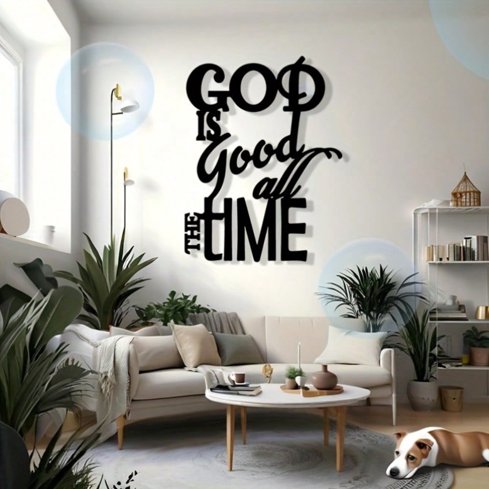 Iron Wall Decor Black and Gold Inspirational Quote for Living Room Bedroom Garden Faith Home Decoration