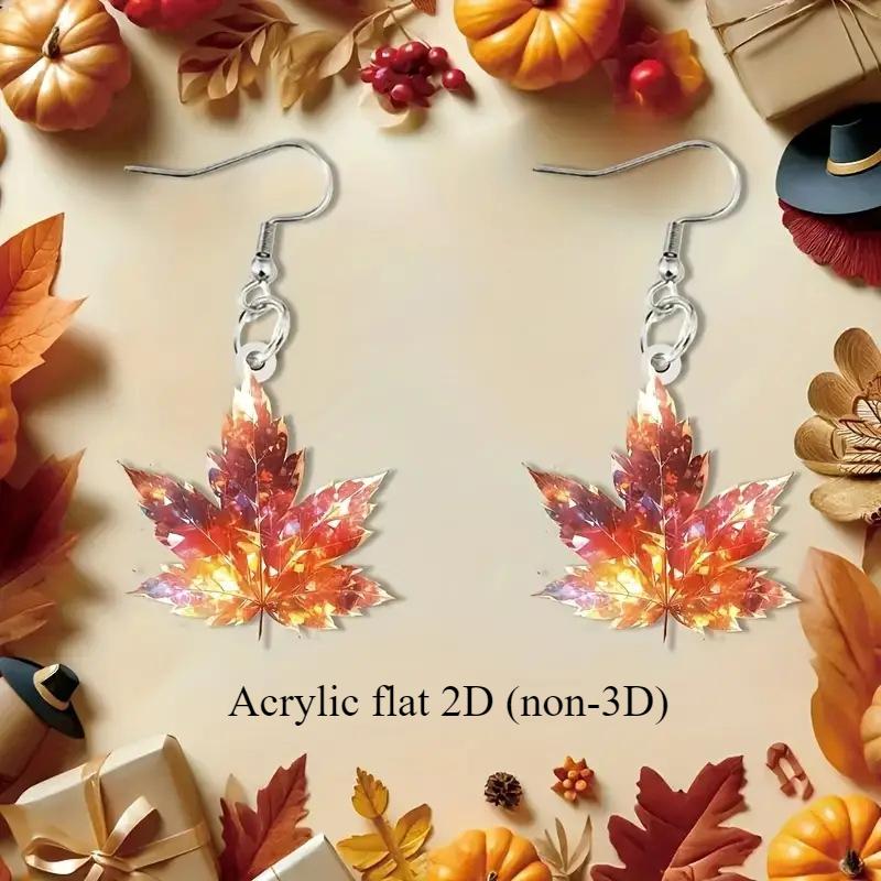 New Thanksgiving 2026 Acrylic Maple Leaf Earrings, New Creative Letters… More