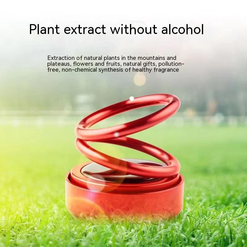 Solar Car Air Freshener Car Perfume Suspension Rotating Car Solid Perfume Aromatherapy ABS Double Ring Car Decoration