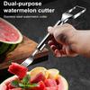 2-In-1 Watermelon Fork Slicer Stainless Steel Fruit Cutter Portable Compact Fruit Cutting Tools for Family Parties Camping Mango Pear Slicer