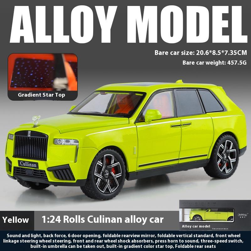 1/24 Rolls-Cullinan Alloy Car Model, with Starry Sky Roof Simulation SUV Boy Toy Car Off-road Vehicle Collection Ornament Gift