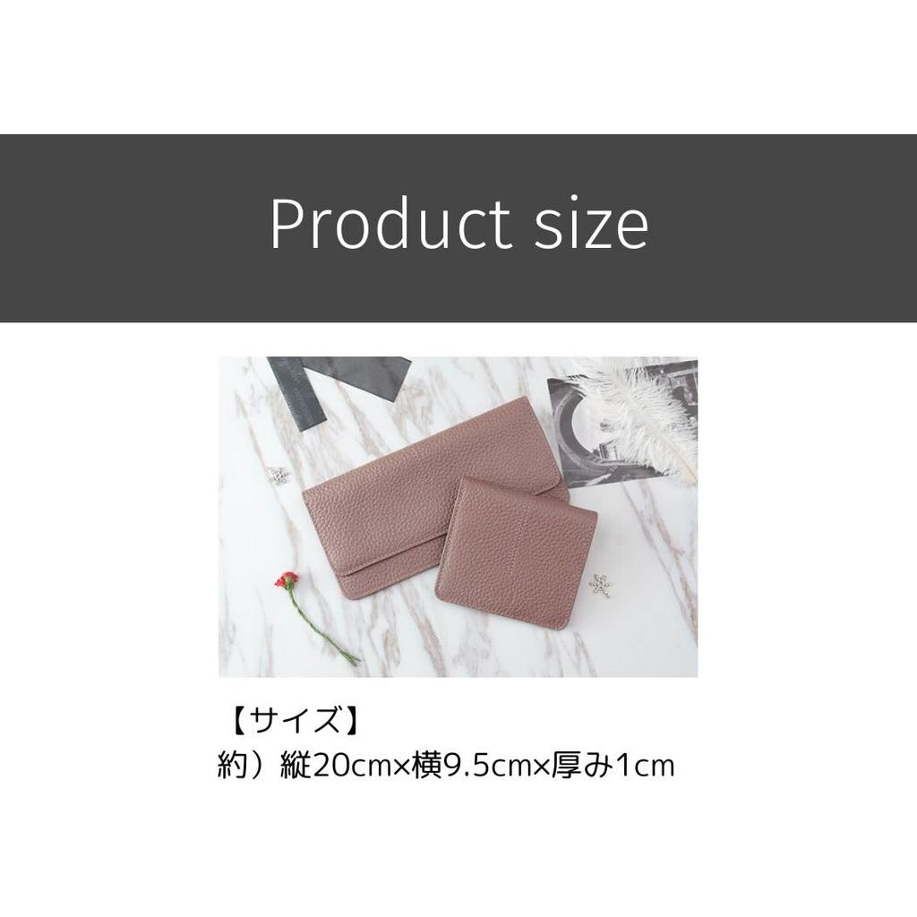 REMARSO Women's Long Wallet, Genuine Leather, High-Quality Leather, Card Slots, Slim, Simple Design (Black)