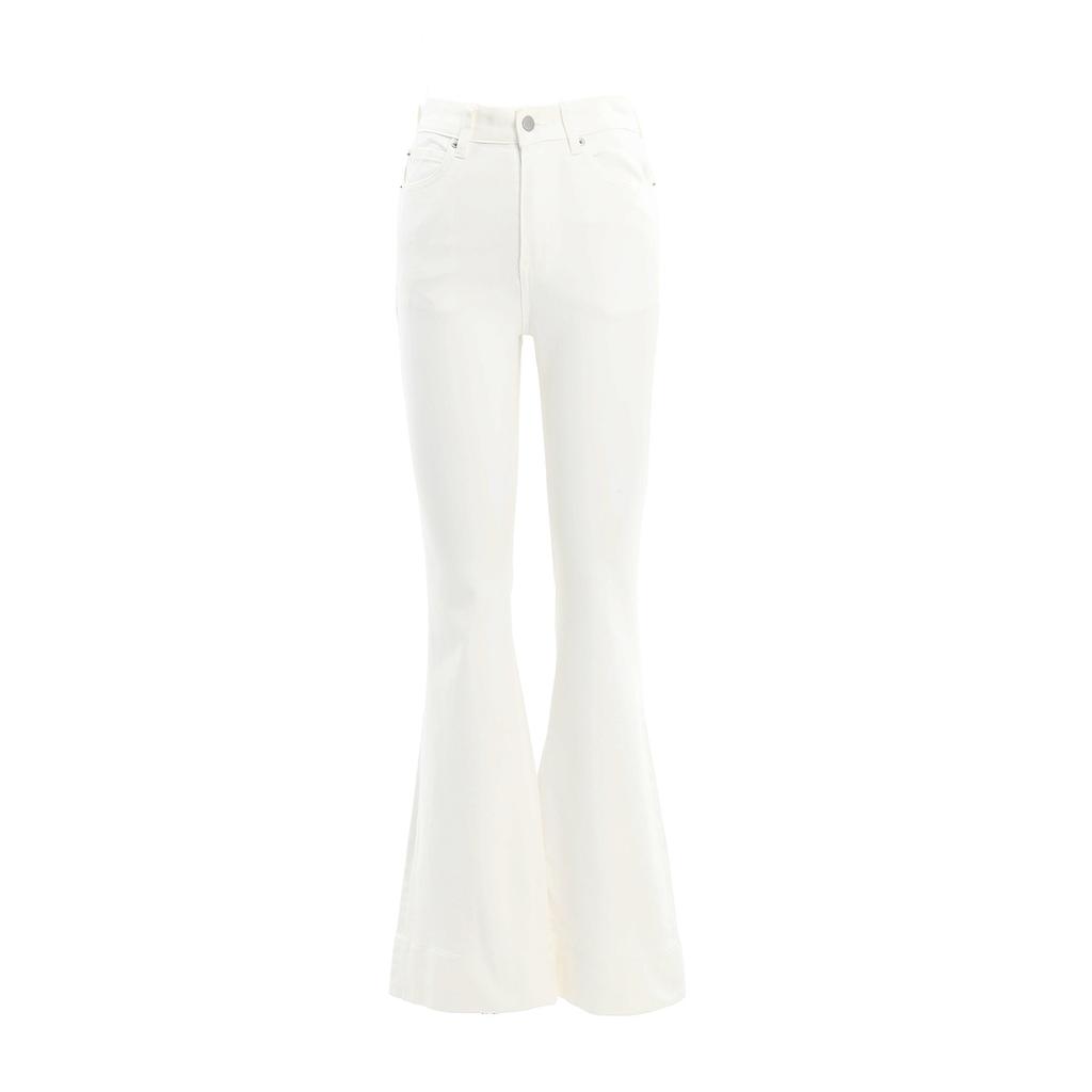 American Spice Girl retro white slim-fitting flared pants slim elastic versatile drape autumn and winter jeans women