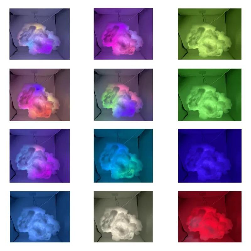 RGB LED Cloud Lights APP&Remote Control,Music Sync 3D Lightning Night Lamp for Bedroom Gaming Room Ceiling Party Wedding Decor