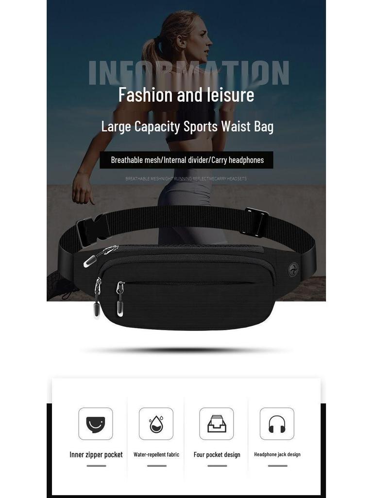 Men's Durable Waterproof Waist Bag - Large Capacity, Versatile, and Wear-Resistant for Work and Sports.