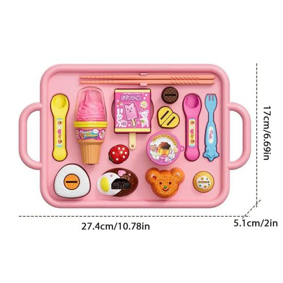 Yousheng Strawberry Pudding Set Simulation Snack Pudding Princess Tea Time Toys Food Pretend Play Kitchen Accessories Early Education Play House Set