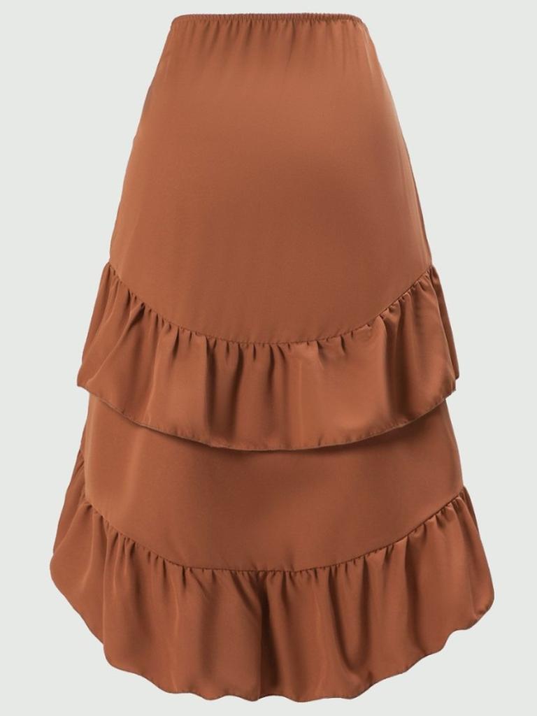 Women's Summer New Sweet Fresh High Waist Patchwork Slimming Pleated Skirt