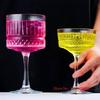 2 Pcs Carved Martini Glasses Cocktail Goblet Old-fashioned Party Glassware Wine Drink Cup Ancient Wedding Champagne Coupes Glass