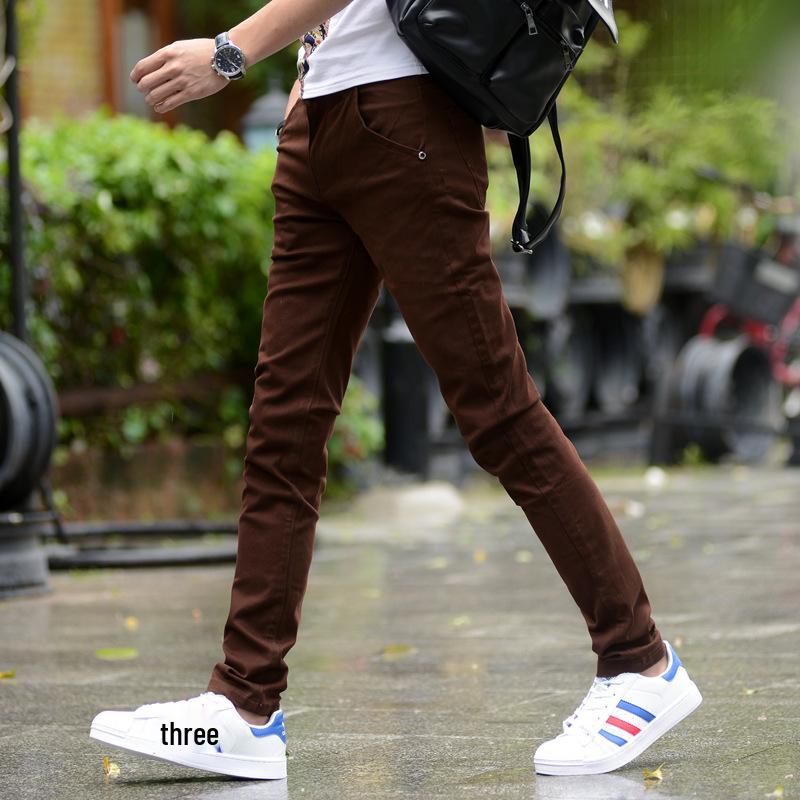 Men's Korean Style Slim Fit Stretch Cotton Casual Pants