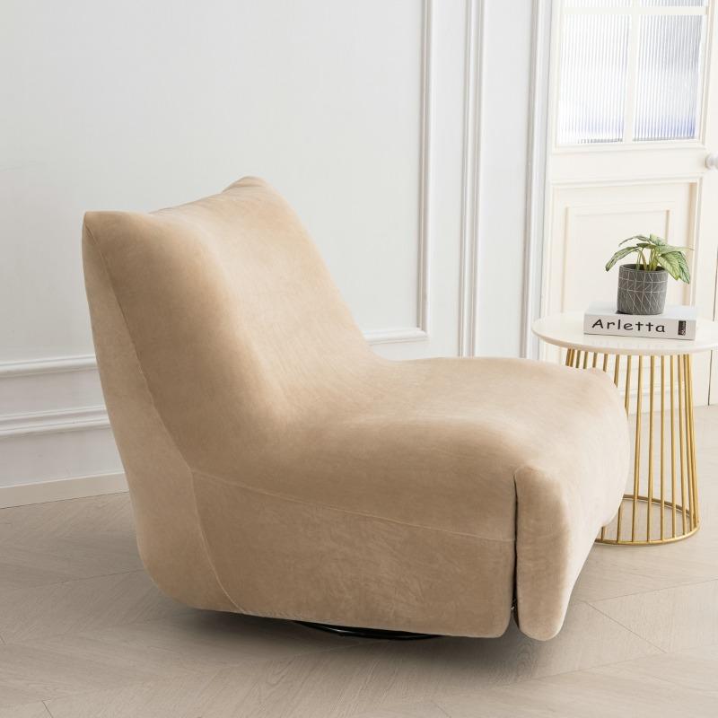 Velvet Single Seated Fireside Chair Cover with Elastic Bottom Stretch Armless Lounge Chaise Slipcover Removable Furniture Cover